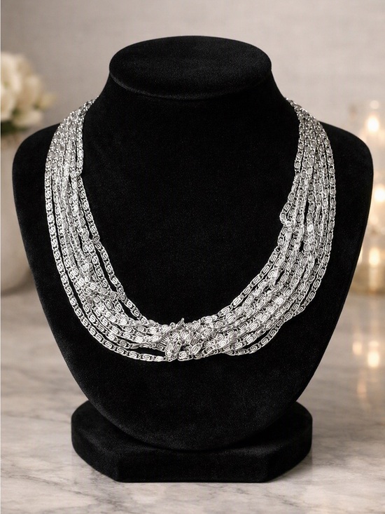 Sarah Coventry Jewelry - Shimmery Sarah Coventry, multi stand choker.